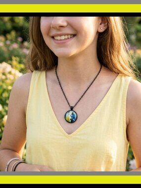 Black Tone Beauty & The Beast Theme Necklace